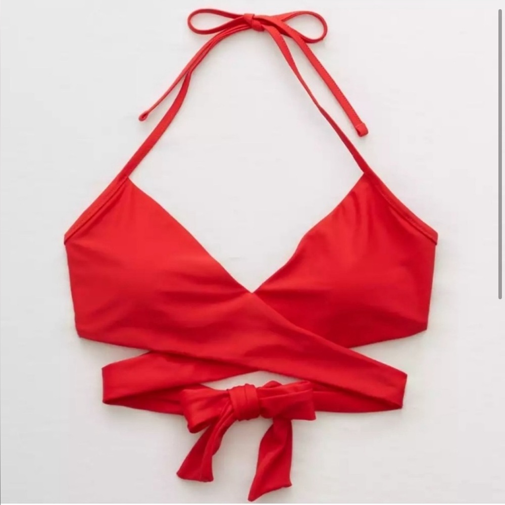 Aerie | Wrap Red Bikini Top